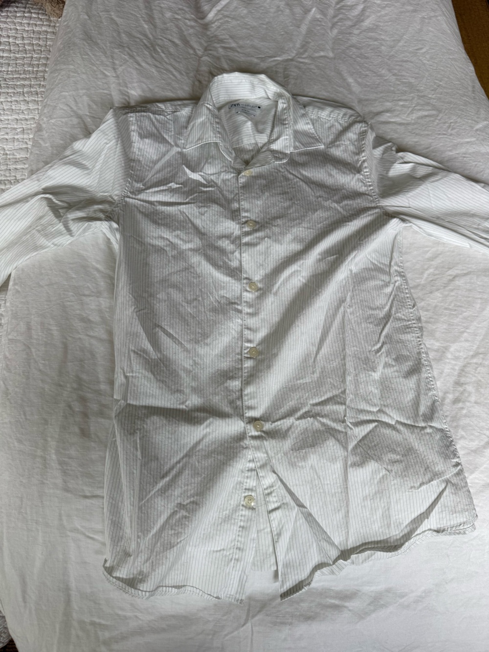 Zara Striped White Pinstripe Shirt - Classic Minimal